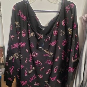 Torrid lovesick sweatshirt off shoulder NWT